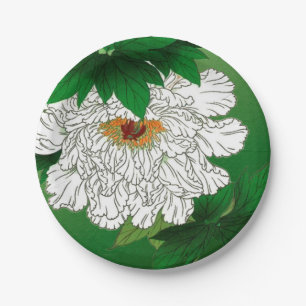  Japanse schets van grote witte pony Papieren Bordje