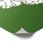 Japanse schets van grote witte pony Poster (Hoek)