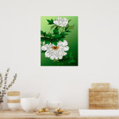 Japanse schets van grote witte pony Poster (Keuken)