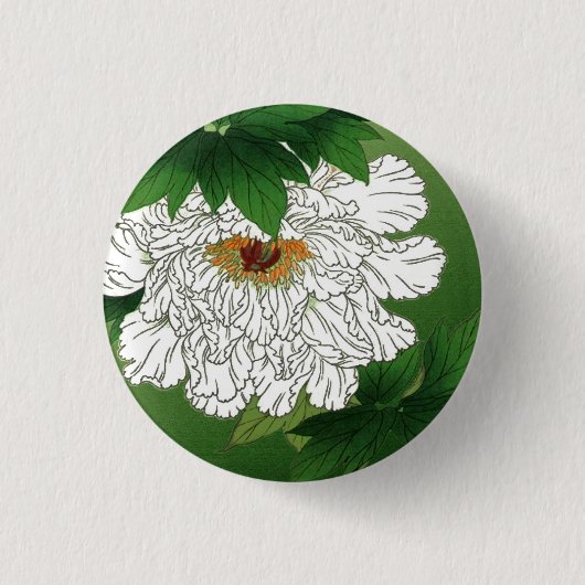 Japanse schets van grote witte pony Ronde Button 3,2 Cm (Voorkant)