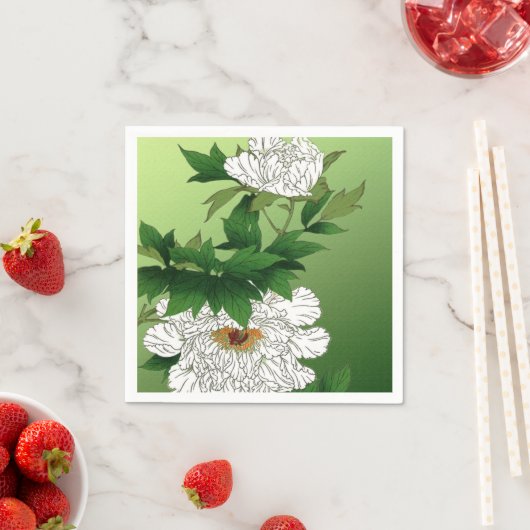 Japanse schets van grote witte pony Servetten (Insitu)