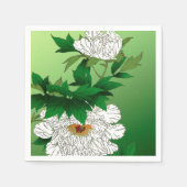 Japanse schets van grote witte pony Servetten (Voorkant)