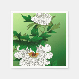 Japanse schets van grote witte pony Servetten