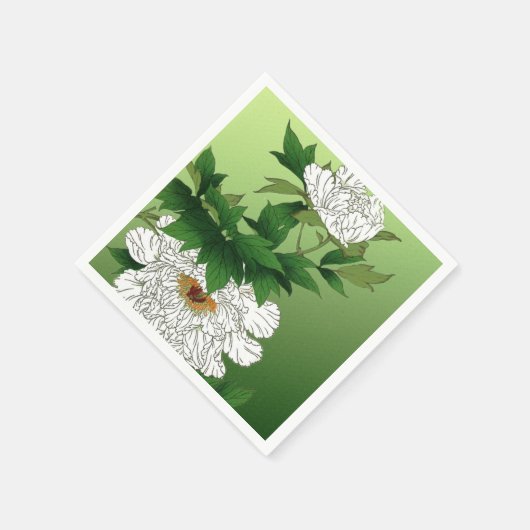 Japanse schets van grote witte pony Servetten (Hoek)