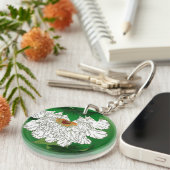 Japanse schets van grote witte pony Sleutelhanger (Voorkant Rechts)