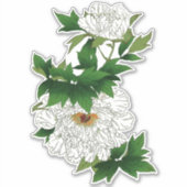 Japanse schets van grote witte pony Sticker (Voorkant)