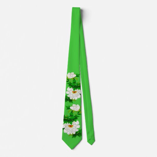  Japanse schets van grote witte pony Stropdas (Voorkant)