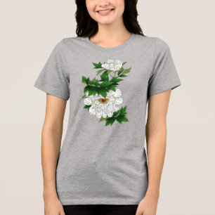  Japanse schets van grote witte pony Tri-Blend Shirt