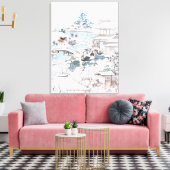 Japanse schilderij van de 47 Ronin vechtende Samur Canvas Afdruk (Insitu (Woonkamer))