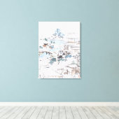 Japanse schilderij van de 47 Ronin vechtende Samur Canvas Afdruk (Insitu (Houten vloer))