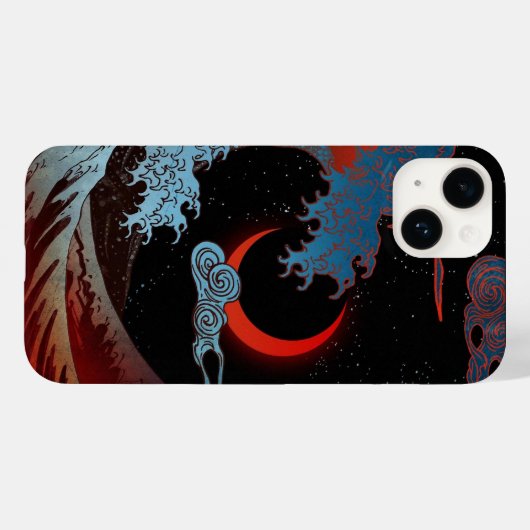 Japanse schilderkunst, zee 's nachts Case-Mate iPhone case (Achterkant (horizontaal))