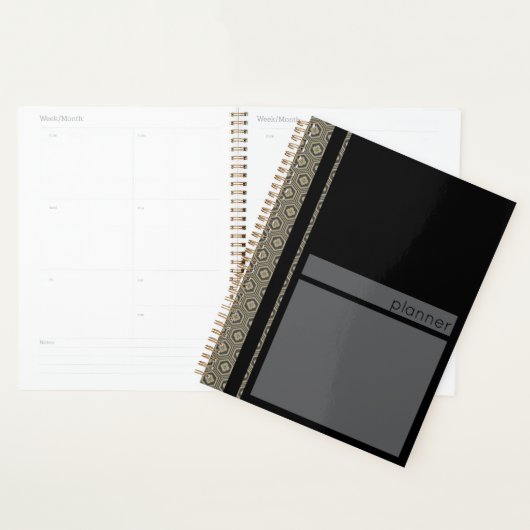 Japanse schildpad patroon zwart en goud planner (Display)