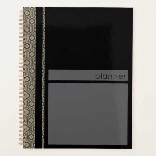 Japanse schildpad patroon zwart en goud planner (Voorkant)