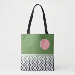 Japanse Schip en Sakura Crest Tote Bag