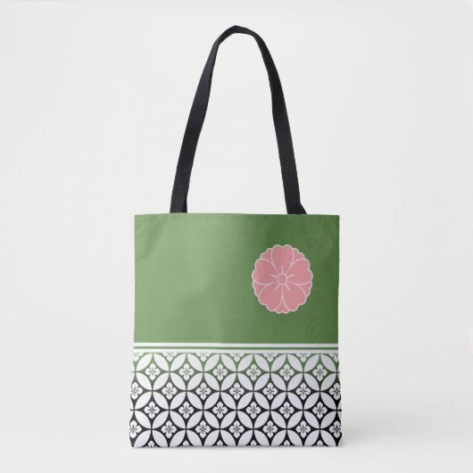 Japanse Schip en Sakura Crest Tote Bag (Voorkant)