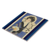 Japanse schoonheid bij het bathouse tegeltje (Zijkant)
