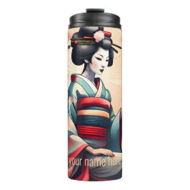 JAPANSE SCHOONHEID GEISHA VROUW KERSENBLOESEMS THERMOSBEKER