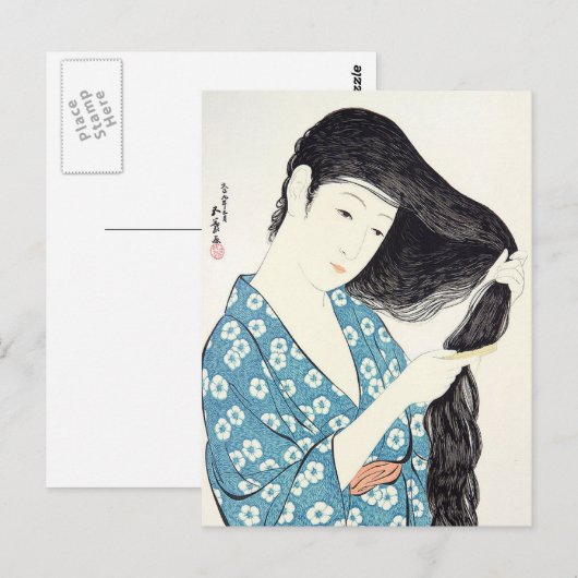 Japanse schoonheid haar haar haar haar haar haar briefkaart (Voorkant / Achterkant)