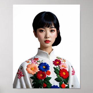 Japanse schoonheid pin-up poster