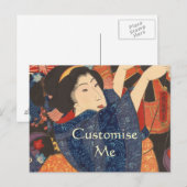 Japanse schoonheidstoelen kleurrijke kleding briefkaart (Voorkant / Achterkant)