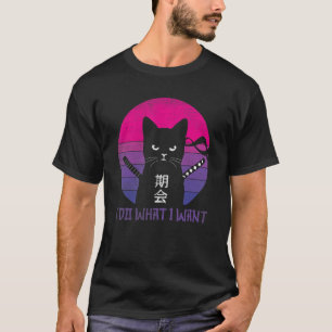 Japanse schrijfkat met kattenkat t-shirt