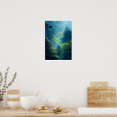 Japanse schrijn in het hart van het bos poster (Keuken)