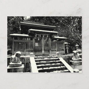 Japanse schrijn in sneeuw briefkaart