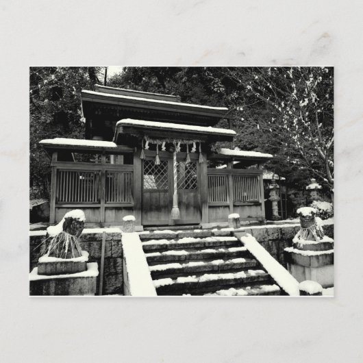 Japanse schrijn in sneeuw briefkaart (Voorkant)