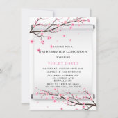 Japanse Scroll Cherry Blossom Bridesmaids Lunch Kaart (Voorkant)