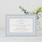 Japanse Seigaiha bespaart de datum zonder foto Save The Date (Staand voorkant)