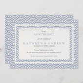 Japanse Seigaiha bespaart de datum zonder foto Save The Date (Voorkant / Achterkant)