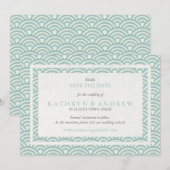 Japanse Seigaiha bespaart de datum zonder foto Save The Date (Voorkant / Achterkant)