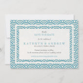 Japanse Seigaiha bespaart de datum zonder foto Save The Date (Voorkant)