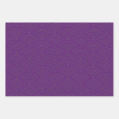 Japanse Seigaiha-golf | Grimace Paarse Inpakpapier Vel (Voorkant)