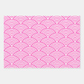 Japanse Seigaiha-golf | Liliac Magenta Inpakpapier Vel (Voorkant 3)