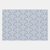 Japanse Seigaiha-golf | marineblauw Inpakpapier Vel (Voorkant 2)