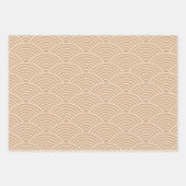 Japanse Seigaiha-golf | Neutral Camel Beige Inpakpapier Vel (Voorkant 2)