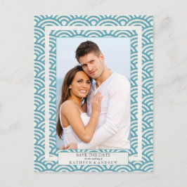 Japanse Seigaiha-golven bewaren de foto van de dat Aankondigingskaart