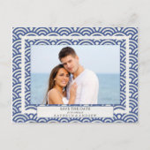 Japanse Seigaiha-golven bewaren de foto van de dat Aankondigingskaart (Voorkant)