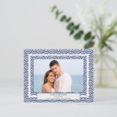 Japanse Seigaiha-golven bewaren de foto van de dat Aankondigingskaart (Staand voorkant)