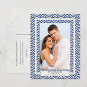 Japanse Seigaiha-golven bewaren de foto van de dat Aankondigingskaart (Voorkant / Achterkant)