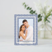 Japanse Seigaiha-golven bewaren de foto van de dat Aankondigingskaart (Staand voorkant)