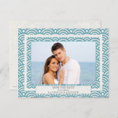 Japanse Seigaiha-golven bewaren de foto van de dat Aankondigingskaart (Voorkant / Achterkant)