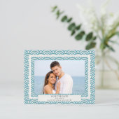 Japanse Seigaiha-golven bewaren de foto van de dat Aankondigingskaart (Staand voorkant)