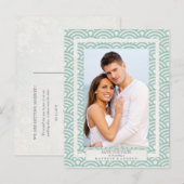 Japanse Seigaiha-golven bewaren de foto van de dat Aankondigingskaart (Voorkant / Achterkant)