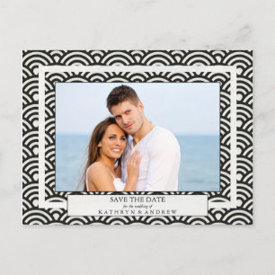 Japanse Seigaiha-golven bewaren de foto van de dat Aankondigingskaart