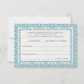 Japanse Seigaiha-golven Elegante Beach Bruiloft RS RSVP Kaartje (Voorkant)