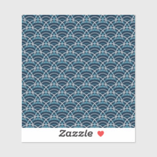 Japanse Seigaiha-golven Naadloos Patroon Sticker