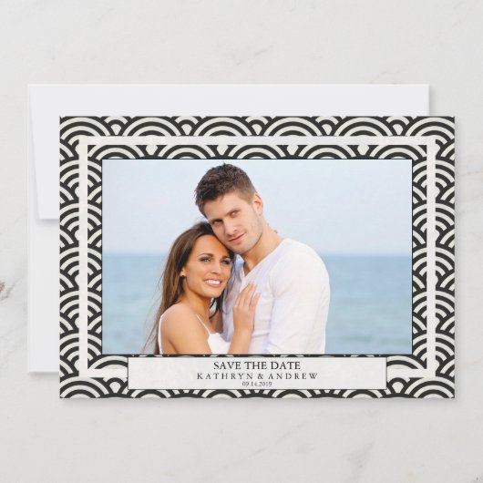 Japanse Seigaiha-golven redden de foto met de datu Kaart (Voorkant)