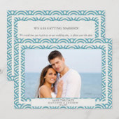 Japanse Seigaiha-golven Save The Date platte foto Kaart (Voorkant / Achterkant)